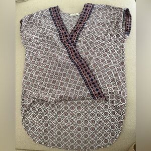 Max Studio Faux Wrap Bubble Front Top L